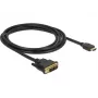 DeLOCK - videokaapeli - Single Link - HDMI / DVI - DVI-D (uros) - HDMI (uros) - 2 m - kolmoiseristys - musta - peukaloruuvit