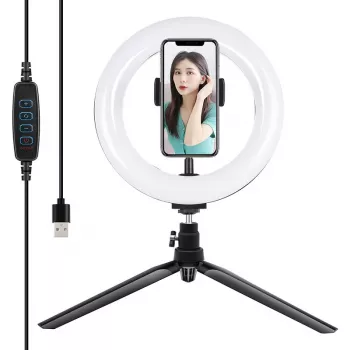 Jalustakiinnike Puluz 20 cm LED-renkaalla vloggaukseen PKT3073B