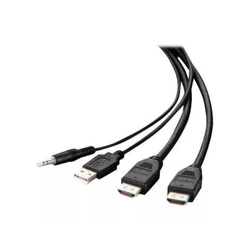 Belkin Secure KVM -yhdistelmäkaapeli - video- / USB- / audiokaapeli - TAA-yhteensopiva - USB, mini-liitäntä, HDMI (M)