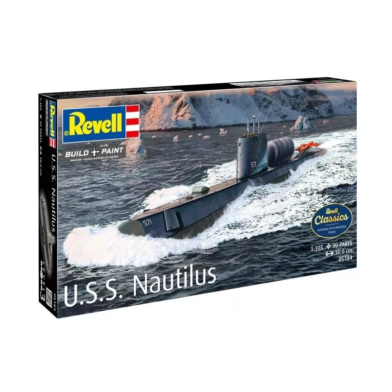 Muovimallilaiva REVELL U.S.S. Nautilus mittakaava 1:305, rakennussarja 05184