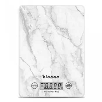 Keittiövaaka Beper P102BIL004 - digitaalinen, 5 kg, 1 g, valkoinen marmori