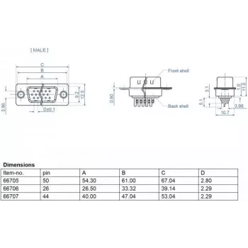 Jatkoliitin DeLOCK 66707 D-Sub HD 44-pin musta hopea