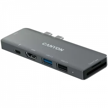 Canyon DS-5 USB 2.0 Type-C harmaa SD-kortinlukija 60 Hz