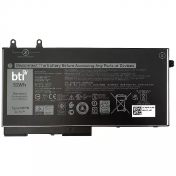 BTI-akku Dell Latitude 5420 Rugged 11,4 V 51 Wh (3 kennoa), musta