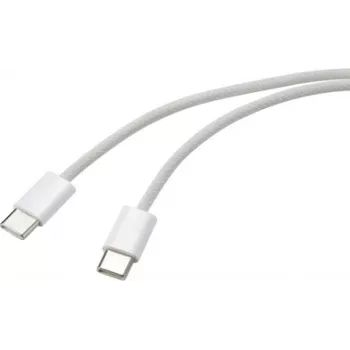 Renkforce USB-kaapeli USB-C®-pistoke, USB-C®-pistoke 1,00 m valkoinen twisted pairs RF-6056878 (RF-6056878)