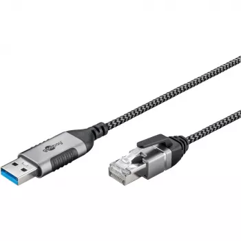 Goobay Ethernet-kaapeli USB-A 3.0 - RJ45 ohut 2 m – yhdistää reitittimen, modeemin tai (74395)