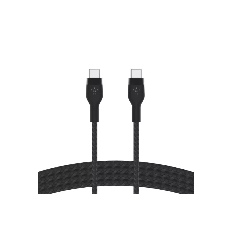 Kaapeli BoostCharge USB-C/USB-C punottu silikoni 2 m, musta