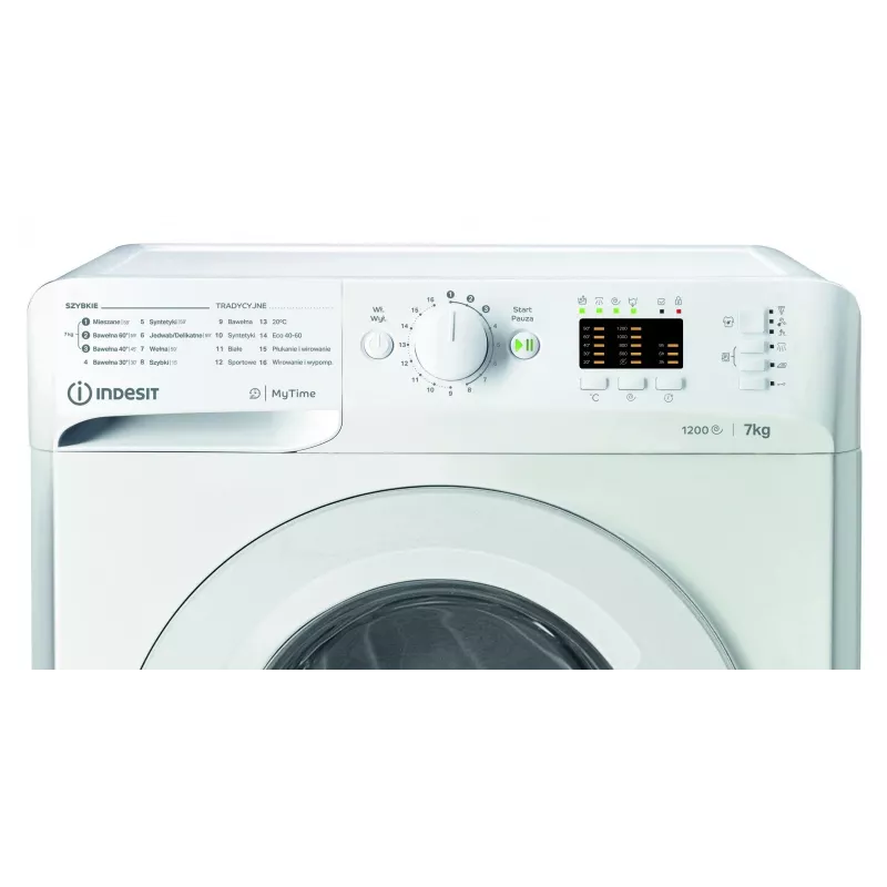 Pesukone INDESIT MTWA71252WPL 7 kg, edestä täytettävä, energialuokka E