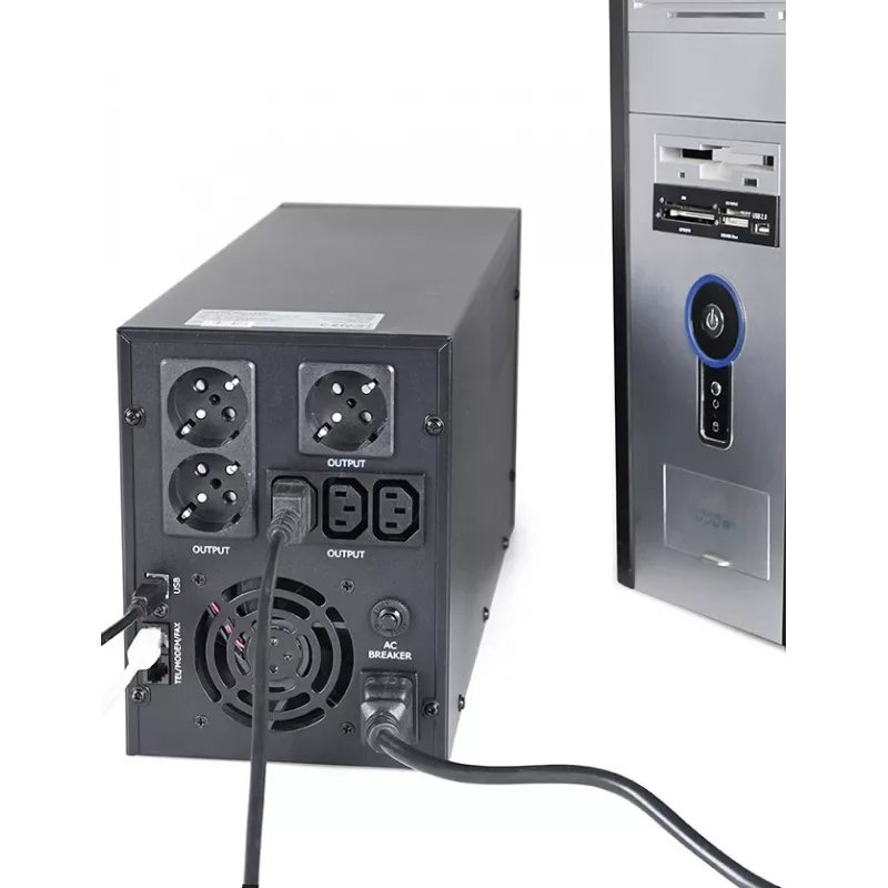 Gembird EG-UPS-036 UPS (keskeytymätön virransyöttö) Line-Interactive 3 kVA 1800 W 6 AC-lähtöä