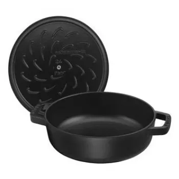 Pata ZWILLING STAUB BRAISERS pyöreä 28 cm, musta, pohjan halkaisija 22,2 cm