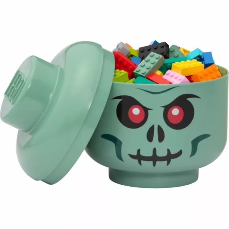 Säilytyslaatikko Room Copenhagen LEGO pää Skeleton pieni, vihreä/musta