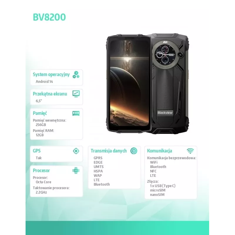 Älypuhelin BV8200 12/256GB musta
