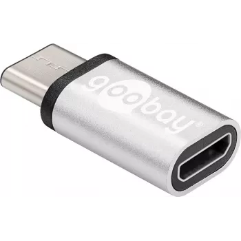 Wentronic Goobay USB-C™ -adapteri - USB 2.0 Micro-B -liitäntä, hopea - USB-C™-laitteen liittämiseen USB 2.0 Micro-B -kaapelilla (56636)