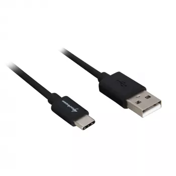 USB 2.0 A - USB-C -kaapeliadapteri Sharkoon 0,5 m, musta