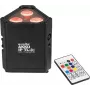 Akkukäyttöinen RGBW LED-parvalo EUROLITE AKKU IP TL-3 QCL ladattavalla akulla, IP-suojattu kannettava valaisin