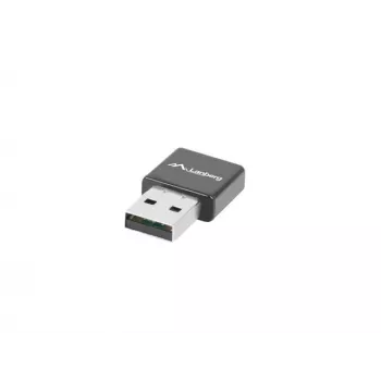 USB-WLAN-sovitin LANBERG NC-0300-WI, 2 sisäistä 2 dBi antennia, USB 2.0, jopa 2400 Mbit/s, musta