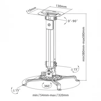 Sbox PM-18S projektorin kattoteline