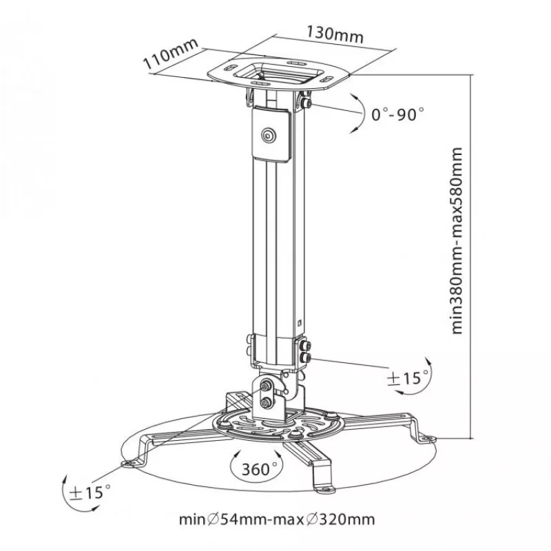 Sbox PM-18S projektorin kattoteline