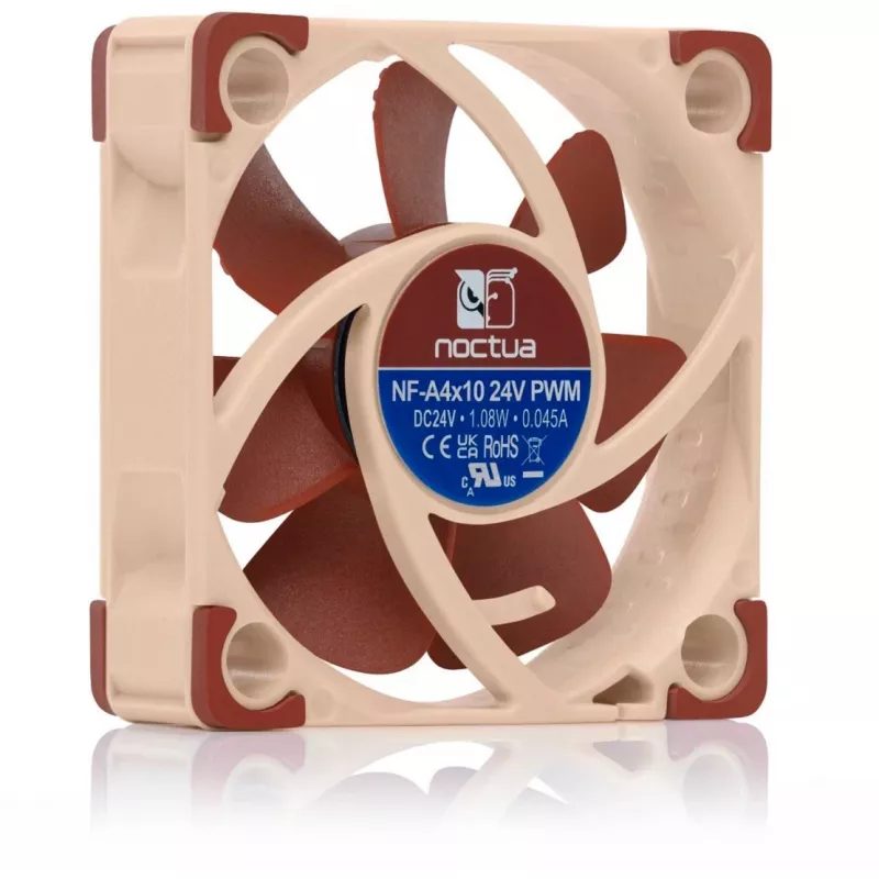 Noctua NF-A4x10 24V PWM kotelotuuletin, 40 mm, 5000 kierr./min, 19,6 dB, beige/ruskea