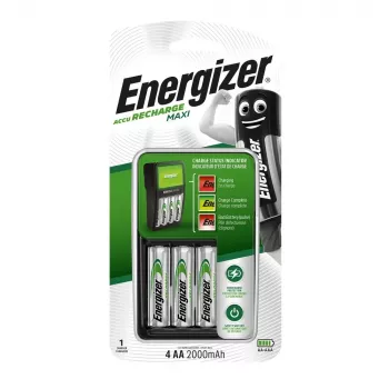 ENERGIZER Maxi ACCU HR6 POW akkulaturi + 2 AA 2000 mAh akkua