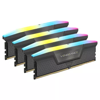 DIMM 64 GB DDR5-6000 (4x 16 GB) Quad-kit, keskusmuisti musta, CMH64GX5M4B6000C36, Vengeance RGB, INTEL XMP