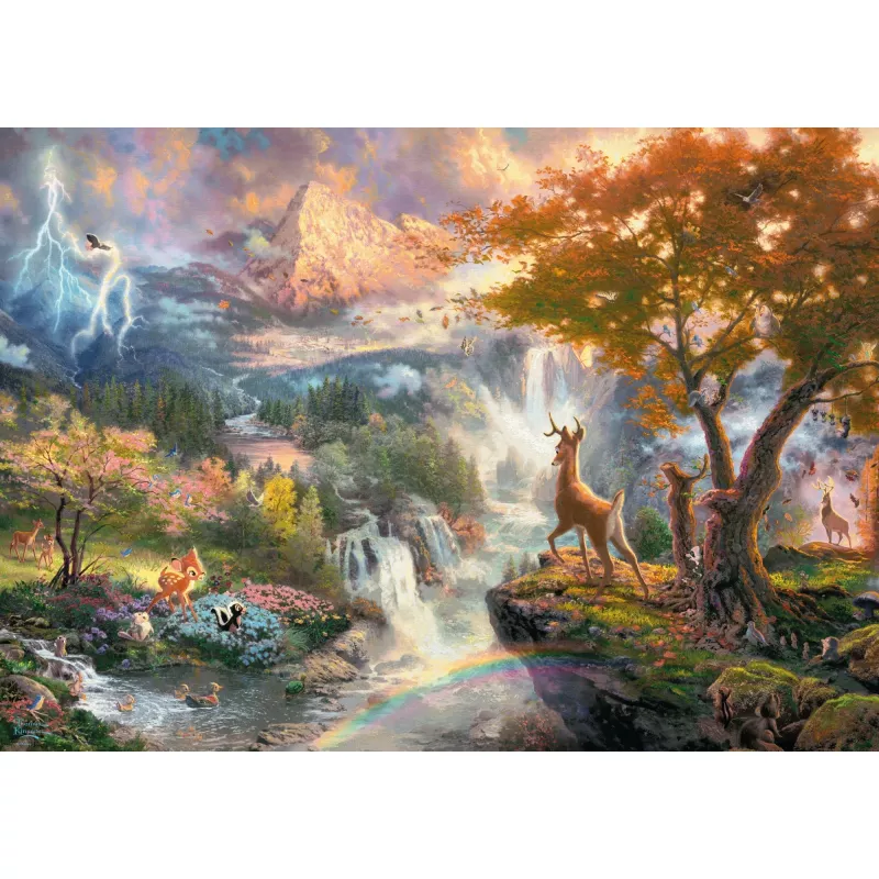 Schmidt Spiele 59486 Thomas Kinkade: Disney Bambi palapeli, 1000 palaa, 69,3 x 49,3 cm, yli 12-vuotiaille