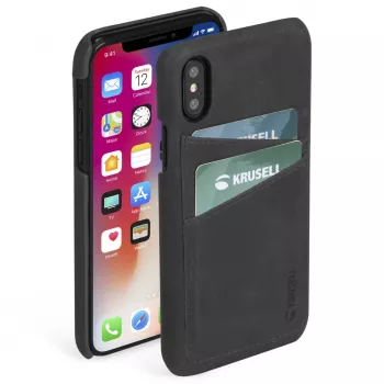 Krusell Sunne 2 Card Cover -suojakotelo iPhone XS Max musta