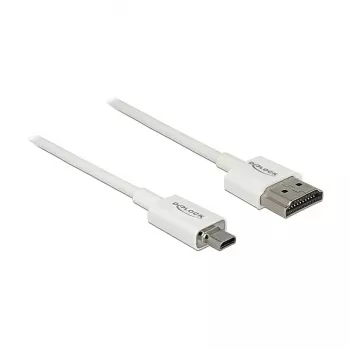 HDMI-kaapeli DeLOCK 85147 0,25 m Type-A - Type-D valkoinen