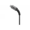 Goobay 49269 USB-A–Lightning-kaapeli, 2 m, tekstiilipäällyste, metalliliittimet, MFi-sertifioitu, USB 2.0, tähtiharmaa/hopea