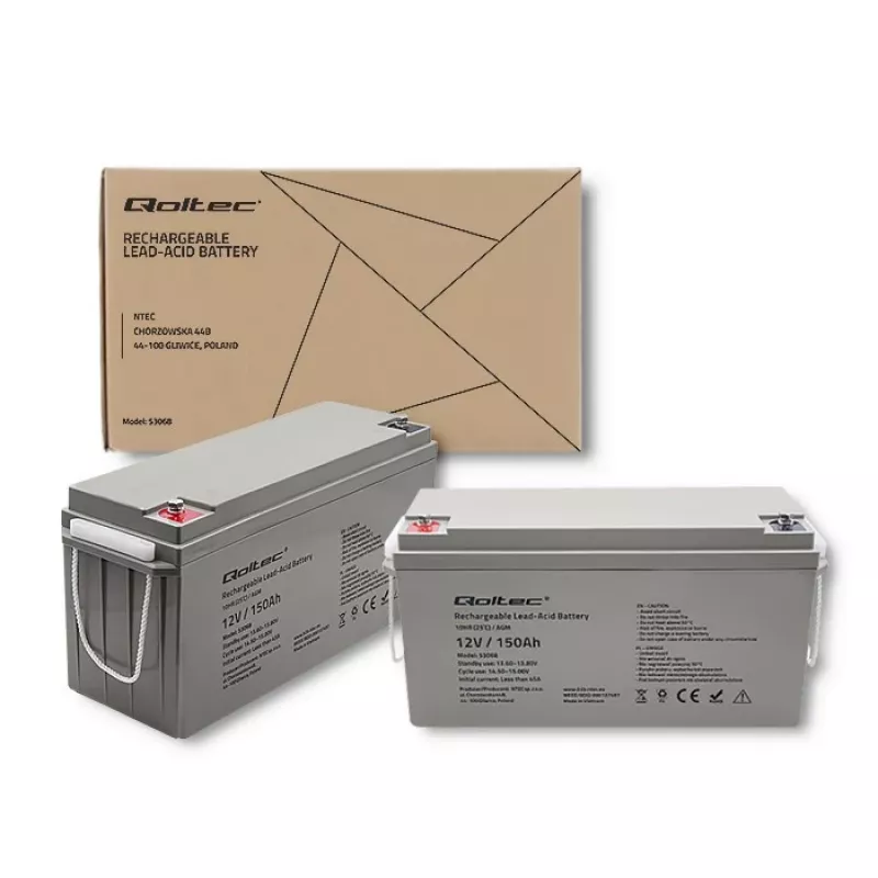 Qoltec 53068 AGM-akku | 12V | 150Ah | max. 2250A