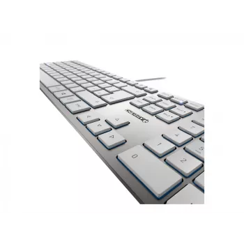 CHERRY KC 6000 -näppäimistö ohut yleiskäyttöön USB QWERTZ saksa hopea