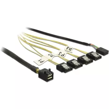 Kaapeli DeLOCK Mini SAS HD SFF-8643 4xSATA 7p 1 m
