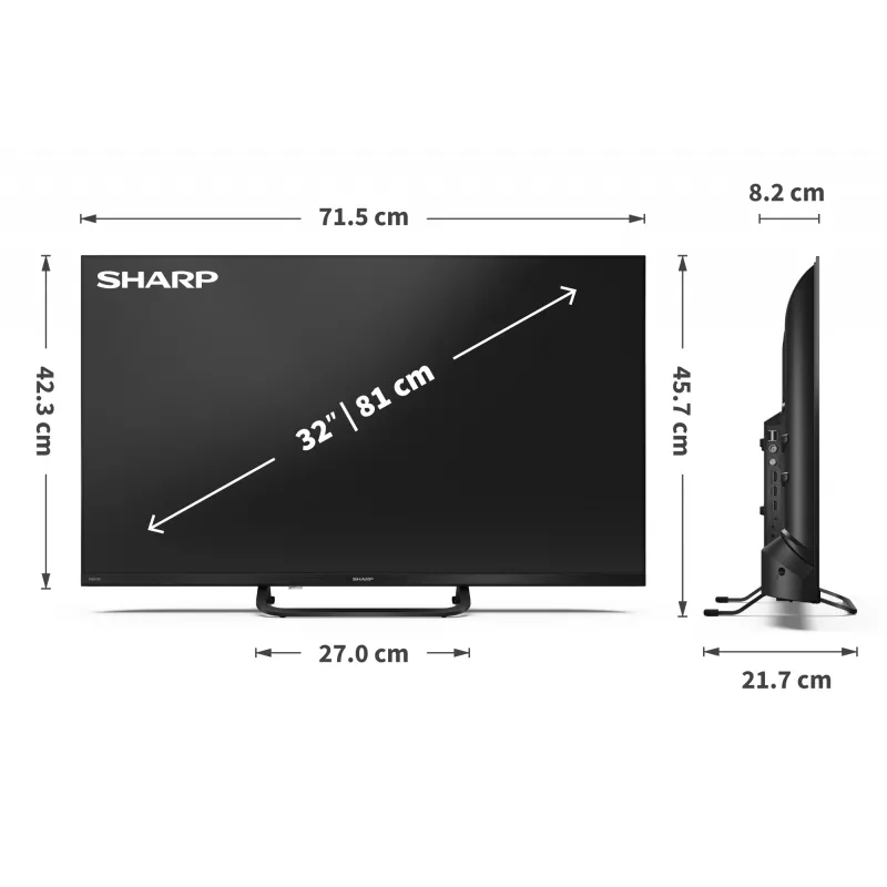 Sharp 32HF3865E 32 tuuman Smart TV Google TV:llä