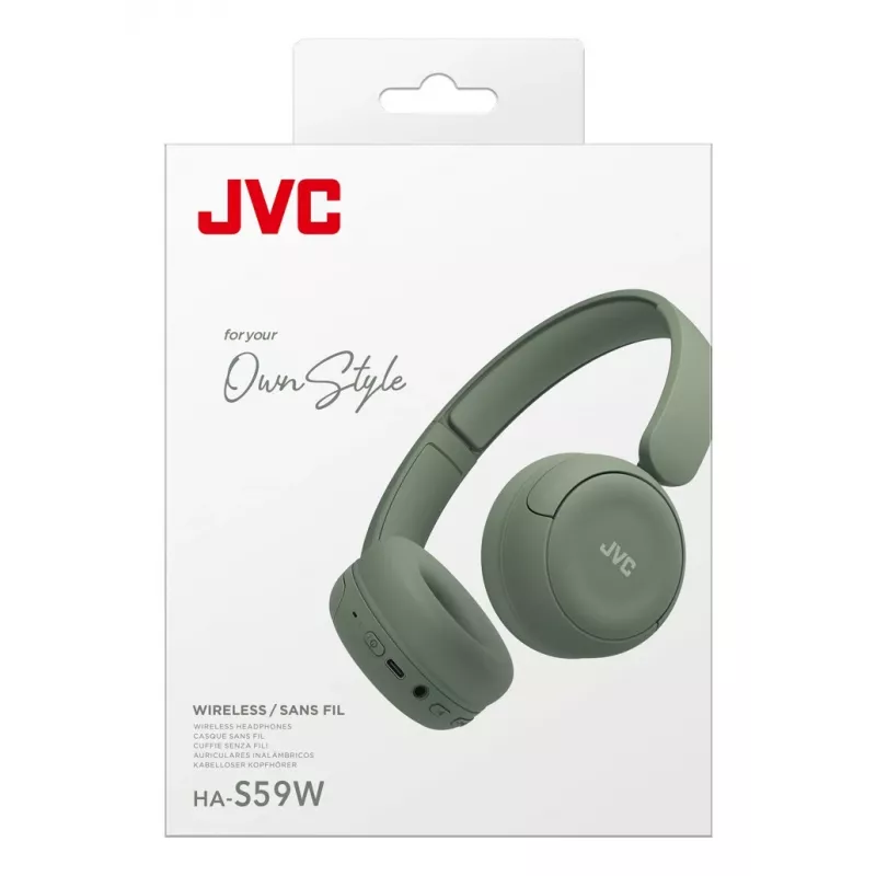 JVC HA-S59W headset johdollinen & langaton panta musiikki/arkikäyttö USB Type-C Bluetooth vihreä