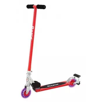 Klassinen potkulauta Razor S Spark Sport — teräsrunko, taittuva, 2 pyörää, jalkajarru, yli 8-vuotiaille lapsille, enimmäiskuorma 100 kg, musta/punainen