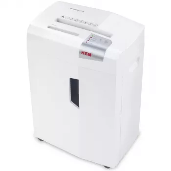 Silppuri HSM X15, partikkelileikkaus P-4, 23 cm työleveys, 16 arkin kapasiteetti, 26 l säiliö, hopea