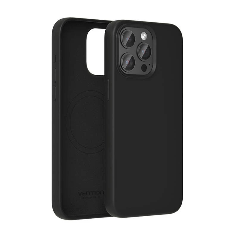 Vention KUFB0-40 silikoninen suojakotelo iPhone 15 Pro Max — musta soft touch -kotelo
