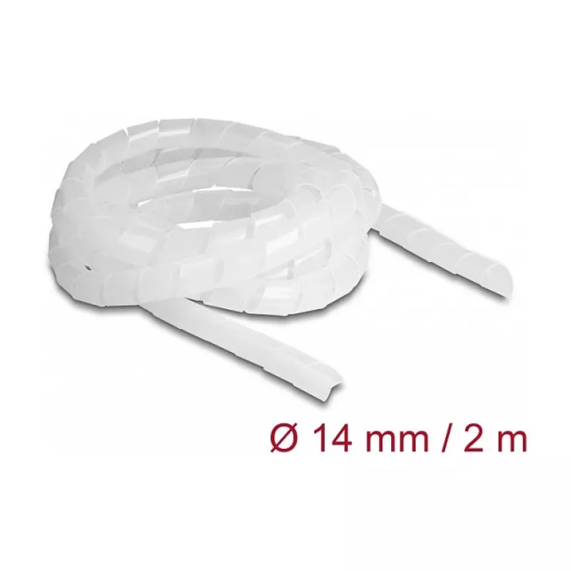 DeLOCK spiraaliletku joustava 2 m x 14 mm läpinäkyvä polyeteeni