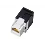 RJ45-kaapeliliitin Alantec MB001, suora liitäntä, kultapinnoitetut koskettimet, AWG 22/24, 568 A, termoplasti, musta/valkoinen
