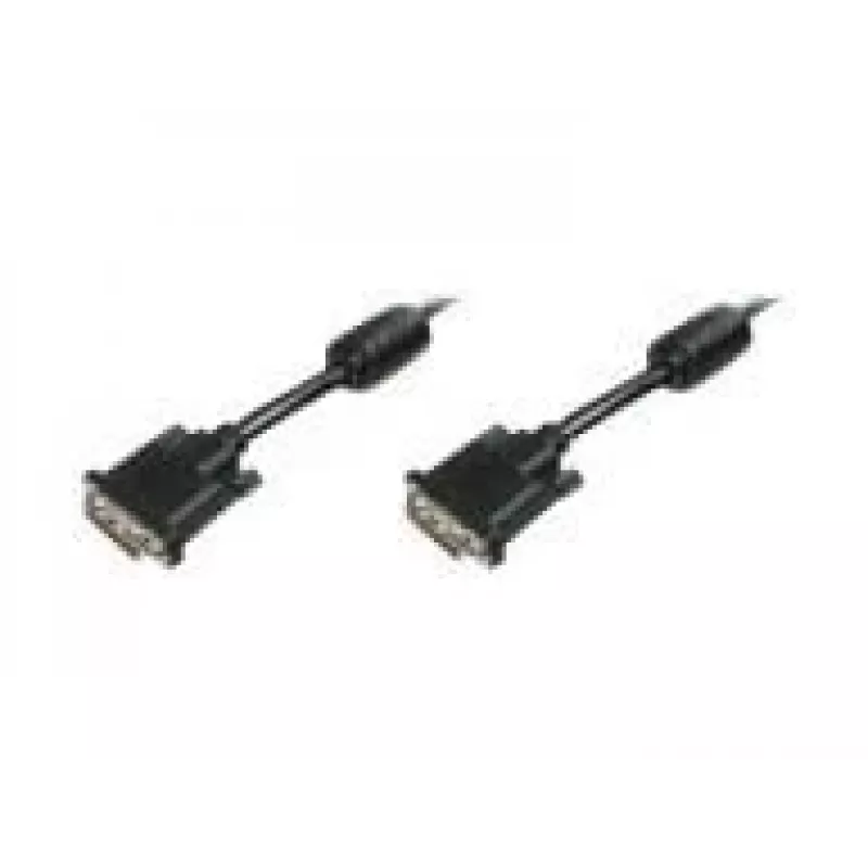 DIGITUS - DVI-kaapeli - Dual Link - DVI-D (M) - DVI-D (M) - 5,0 m - valettu, peukaloruuvit - musta (AK-320101-050-S)