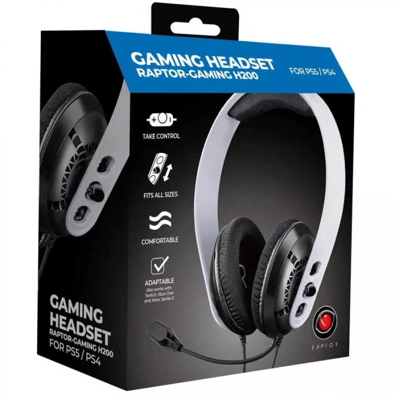 Raptor Headset Playstation 5 H200 valkoinen 3,5 mm liitin