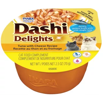 INABA Dashi Delights tonnikalaa ja juustoa sisältävä resepti kissan märkäruoka 70 g