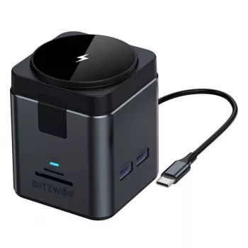 Telakointiasema BlitzWolf BW-TH17 9-in-1 15W laturilla — USB-C, HDMI, PD-liitännät
