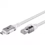 Verkkokaapeli Goobay 74180 USB C RJ-45 Cat6 10 m valkoinen