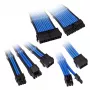 Punottu kaapelinjatkosarja Kolink Core Adept — 20+4-pin, 8-pin, 4+4-pin, 3×6+2-pin, sininen, PET-päällyste