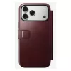 Nomad Modern Leather Folio -puhelinkotelo iPhone 17 Pro Max — nahka, TPU, PC, alumiini, burgundi, 16 cm (6,3 inch)
