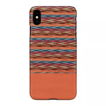 Puhelinkotelo man and wood iPhone XS Max:lle – ruskea ruutukuvio mustalla reunalla