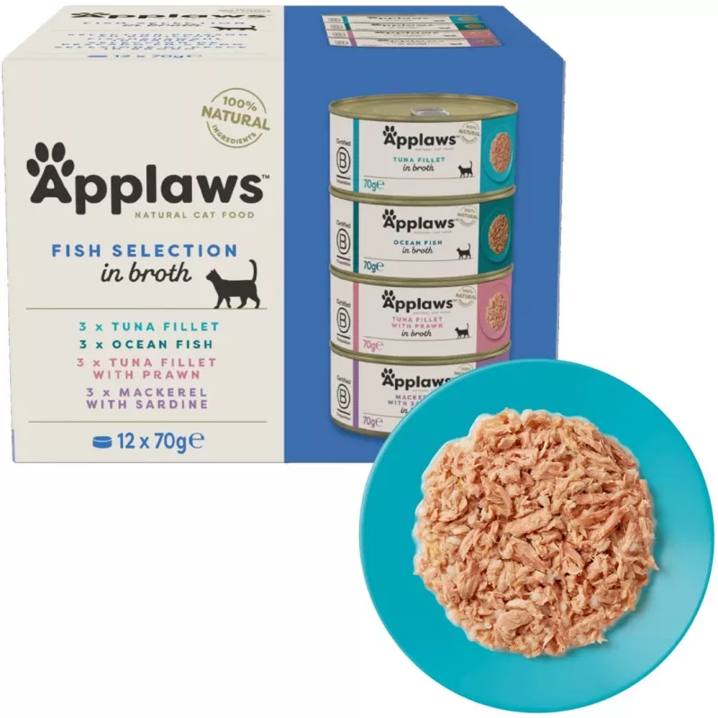 APPLAWS Fish Selection monipakkaus liemessä - märkäruoka kissoille - 12x70g