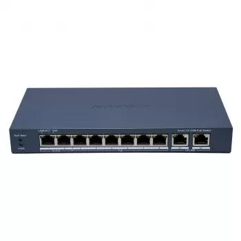 Hikvision DS-3E1310HP-EI(B) verkkokytkin hallittava Fast Ethernet (10/100) Power over Ethernet (PoE) harmaa