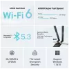 Wi-Fi 6 Bluetooth PCIe -sovitin TP-LINK Archer TX10E AX900 — PCIe-kortti, AX900 Wi-Fi 6, Bluetooth
